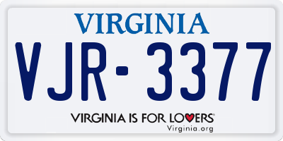 VA license plate VJR3377