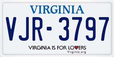 VA license plate VJR3797