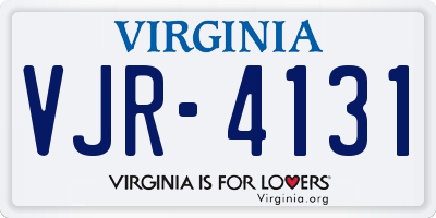 VA license plate VJR4131