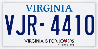 VA license plate VJR4410