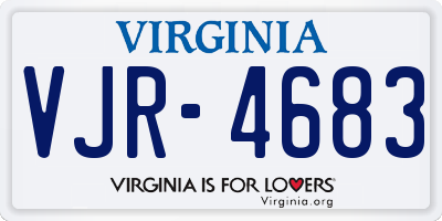 VA license plate VJR4683