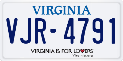 VA license plate VJR4791