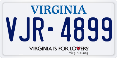 VA license plate VJR4899