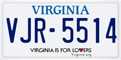 VA license plate VJR5514