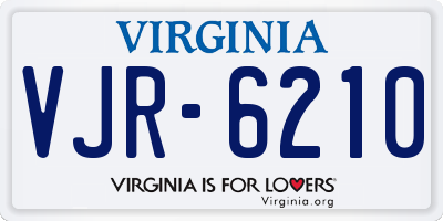 VA license plate VJR6210