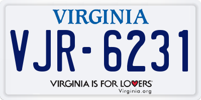 VA license plate VJR6231