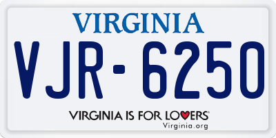 VA license plate VJR6250