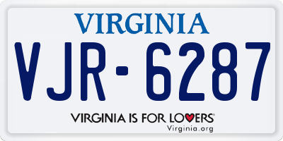 VA license plate VJR6287