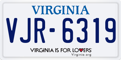 VA license plate VJR6319