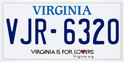 VA license plate VJR6320