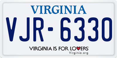 VA license plate VJR6330
