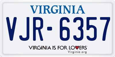 VA license plate VJR6357