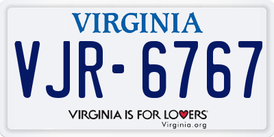 VA license plate VJR6767