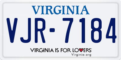 VA license plate VJR7184