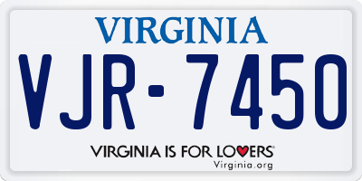 VA license plate VJR7450