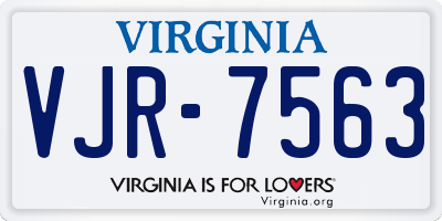 VA license plate VJR7563