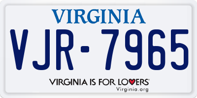 VA license plate VJR7965