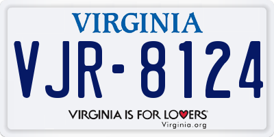 VA license plate VJR8124