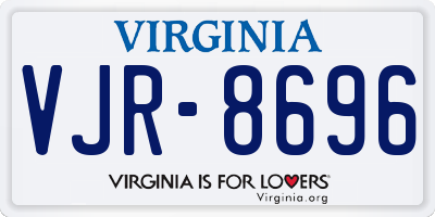 VA license plate VJR8696