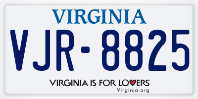 VA license plate VJR8825