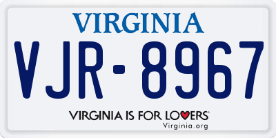 VA license plate VJR8967