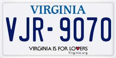 VA license plate VJR9070