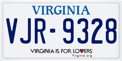 VA license plate VJR9328