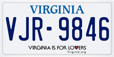 VA license plate VJR9846
