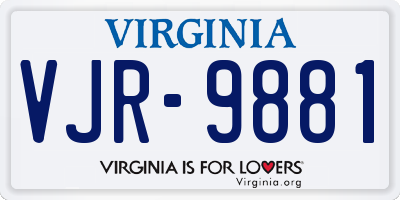 VA license plate VJR9881