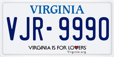 VA license plate VJR9990