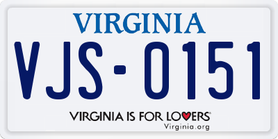 VA license plate VJS0151
