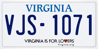 VA license plate VJS1071