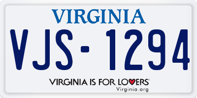 VA license plate VJS1294