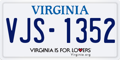 VA license plate VJS1352