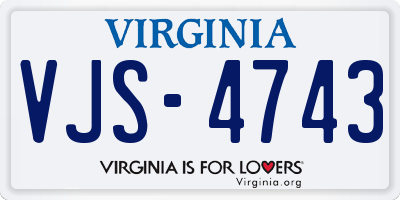 VA license plate VJS4743