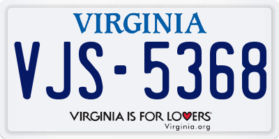 VA license plate VJS5368