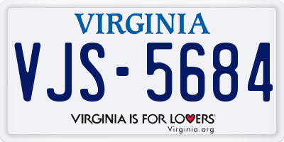 VA license plate VJS5684