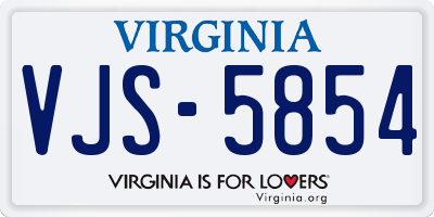 VA license plate VJS5854
