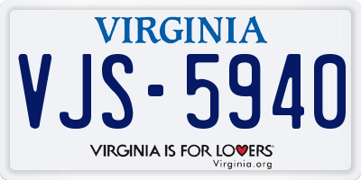 VA license plate VJS5940
