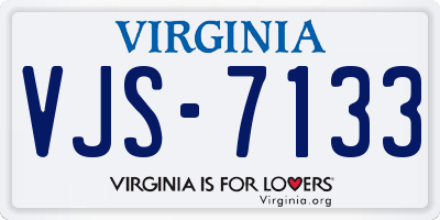 VA license plate VJS7133