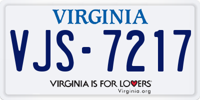 VA license plate VJS7217