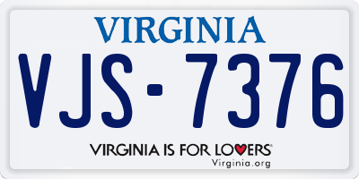VA license plate VJS7376