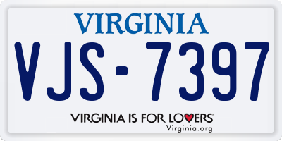 VA license plate VJS7397