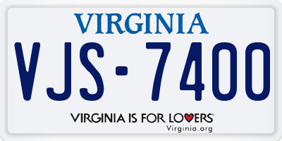 VA license plate VJS7400