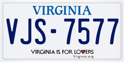 VA license plate VJS7577