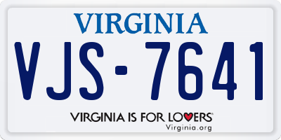 VA license plate VJS7641