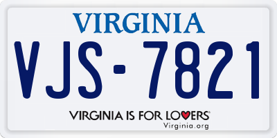 VA license plate VJS7821