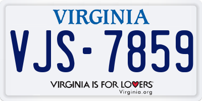 VA license plate VJS7859