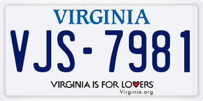 VA license plate VJS7981