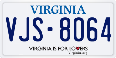 VA license plate VJS8064